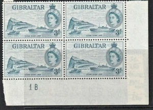 GIBRALTAR 1953 3d Light Blue. Block of 4. LMM/MNH SG150 - Picture 1 of 1