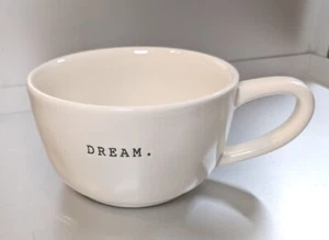 EARLY Vtg M Magenta Rae Dunn Latte Cup DREAM. Coffee Mug Typewriter Font Rare NM - Picture 1 of 12