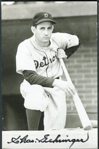 Charlie Gehringer Tigers autographed signed 1950s postcard HOF (d-1993) EX - Picture 1 of 2