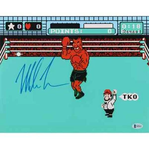 "¡Punch-Out!" firmado por Mike Tyson Foto 11x14 (Beckett certificado de autenticidad) - Imagen 1 de 3