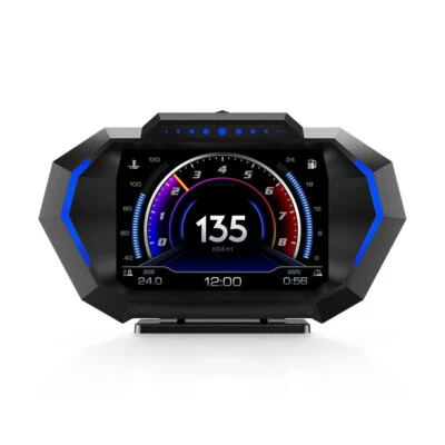 Head Up Display OBD2+GPS HUD Dual System Car Digital Speedometer Water Oil Gauge - Image 1 of 4
