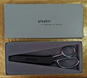 Original GINGHER G-8 Chrome Knife Edge 8" Scissors Shears Box & Guard Included - Picture 1 of 9