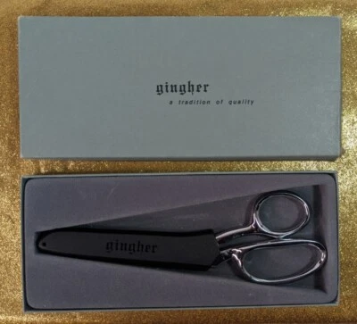 Original GINGHER G-8 Chrome Knife Edge 8" Scissors Shears Box & Guard Included - Image 1 of 4