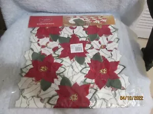 Table Runner Christmas Poinsettia 13" X 36"  By St. Nicholas Square New - Picture 1 of 4