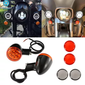Front Amber Turn Signals Light Bracket Fit For Harley Sportster XL883 1200 92-21 - Picture 1 of 12