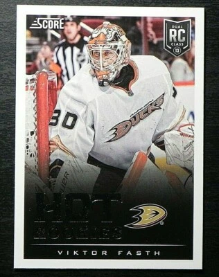 2013-14 13/14 Score Hockey HOT ROOKIES #625 Viktor Fasth Anaheim Ducks - Image 1 of 2