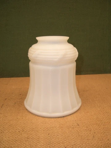 ANTIQUE WHITE SATIN GLASS CEILING LIGHT SHADE EARLY OLD PATTERN PART DIFFUSER Cover