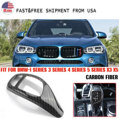 Cubierta de perilla de cambio de marchas estilo fibra de carbono ABS para BMW F30 F20 F10 F15 X5 X3 EE. UU. Foto 1 de 4
