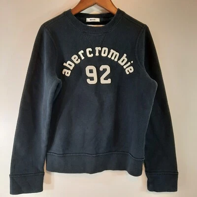 Abercrombie Niños Sudadera Niños Medio Músculo Negro Blanco Logo 92 Pullover Foto 1 de 4