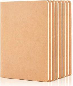 Kraft Notizbuch A5 blanko 8 Notizbücher Set Notizheft mit Kraftbedeckung 60 S... - Bild 1 von 7