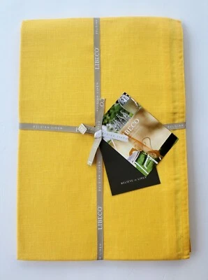 Libeco Belgium Linen Blend Tablecloth Lemon Yellow 61” x 98” – NEW - Image 1 of 3