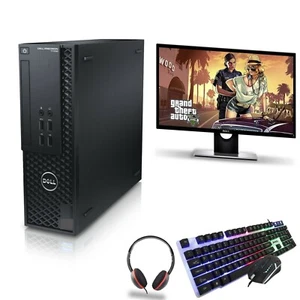 FAST GAMING DELL BUNDLE TOWER PC FULL SET COMPUTER SYSTEM INTEL i7 8GB 1TB GT730 - Picture 1 of 6