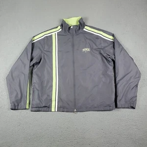 Vintage Nike Gray Swoosh Full Zip Up Windbreaker Jacket Kids/Youth Size XL - Picture 1 of 11