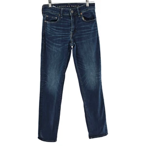 Pantalones de mezclilla para hombre American Eagle Next Level Flex 29X32 ajustados rectos azules lavado medio - Imagen 1 de 8