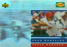 1995 Denny's Holograms #10 Juan Gonzalez Texas Rangers