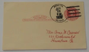 Annette Island Alaska reply card June 18 1958 postal cover - Picture 1 of 2