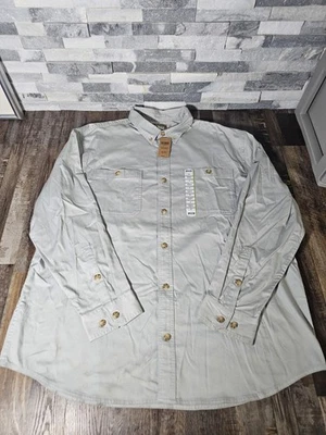 Duluth Trading Co. NWT Long Sleeve Button Down Men 2XL Gray MSRP $44.50 Relaxed  - Image 1 of 4