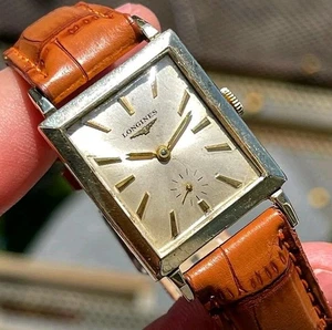Longines Tank 10K Gold Filled, Perfect Timekeeping, 50's, Manual Wind, Small Sec - Picture 1 of 12