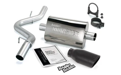 Banks 51312-B 2.5 Single Monster Exhaust w/ Black Tip for 97-99 Jeep Wrangler TJ Foto 1 de 4
