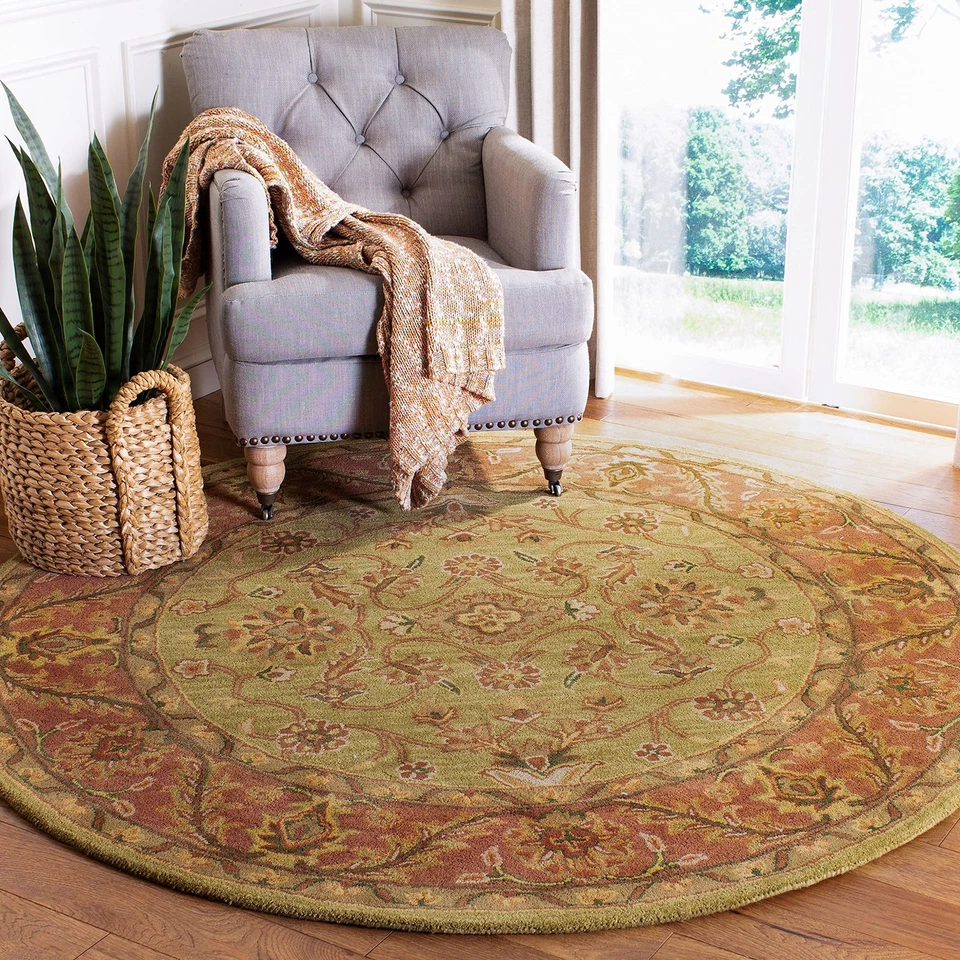 Safavieh Golden Jaipur Gj250a 3'6 Round Green Rust Rug
