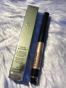 LANCOME Click & GLow Highlighting Skin Fluid LUMIERES 02 D‘OR ROSE NIB FullSize - Picture 1 of 12