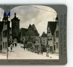 T358 Plonlein Urige Ecke Rothenburg Germany Keystone Stereoview - Bild 1 von 3