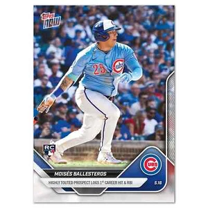 Moisés Ballesteros RC 1st Hit & RBI Cubs 2025 MLB Topps NOW Card 186 Presale - Picture 1 of 2