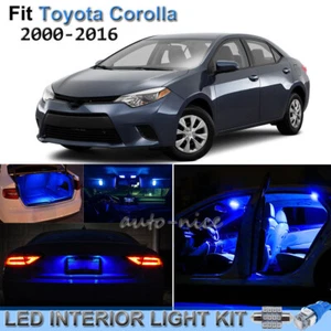 11pcs Pure Blue Interior LED Lights Package Kit For 2000-2016 Toyota Corolla - Picture 1 of 8
