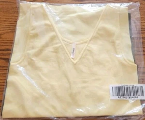 New Womens Skinny Tees Tank Top Yellow Olive Wide Strap Set of 2 OSFM - Picture 1 of 4