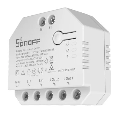 SONOFF DUALR3 Dual Relay Module WIFI Smart DIY MINI Switch Two Way Power Measure - Bild 1 von 4