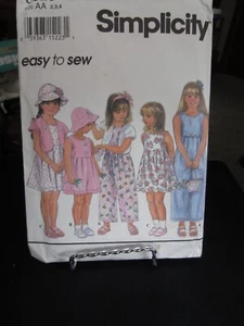 Simplicity 8928 Girls' Romper, Dress, Bolero & Hat Pattern - Size 2/3/4 - Picture 1 of 1