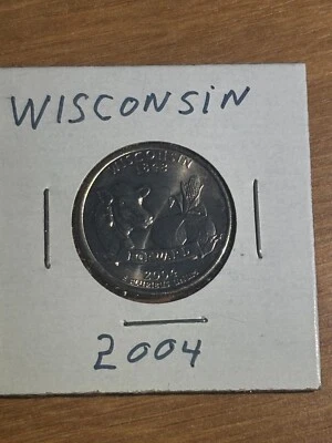 2004-D Wisconsin High Leaf Error Quarter Dollar Coin- Great Condition - Image 1 of 2