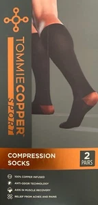 2 Paar Tommie Kupfer Sport Kompressionssocken Fußschmerzen & Schmerzlinderung S/M L/XL - Bild 1 von 2