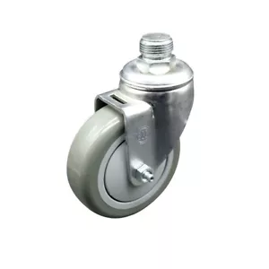 Rueda de goma termoplástica de 4 pulgadas con rueda giratoria de vástago de rosca de tubería NPT de 3⁄4 de pulgada - Imagen 1 de 2