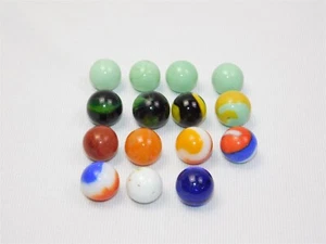 LOTE 15 canicas de vidrio mixtas de colección remolino multicolor 0,5" de diámetro - Imagen 1 de 6