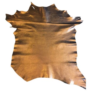 Copper Metallic Genuine Leather Hides DIY Upholstery Fabric Thin Craft Material - Picture 1 of 8