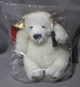 Peluche de oso polar blanco Coca Cola 7" con capa roja y dorada y botella de Coca-Cola - Imagen 1 de 2