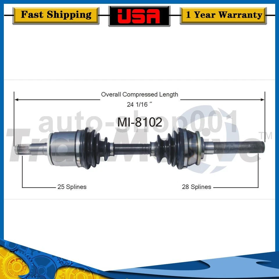 Junta de eje delantera izquierda TrakMotive CV lado del conductor para Mitsubishi Montero 1992 Foto 1 de 1