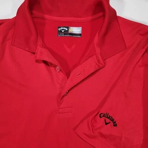 Polo de golf Callaway Opti-Dri rojo grande manga corta para hombre - Imagen 1 de 7