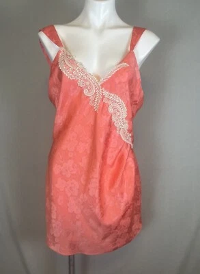VTG Gold Label VICTORIA'S SECRET Satin Floral Fairy Dress Nightie Ruched Medium — 第 1/4 张图片