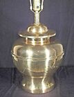 MID CENTURY MODERN RINGS OF SATURN BRASS BULBOUS GINGER JAR LAMP