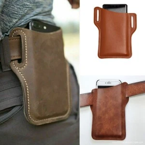 Cell Phone Belt Pack Bag Pouch Case Waist Holster Men Wallet Cover Loop Leather - Picture 1 of 22