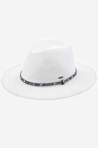 C.C Women's Natural Handmade Multicolor Thread Rhinestone Trim band Panama Hat