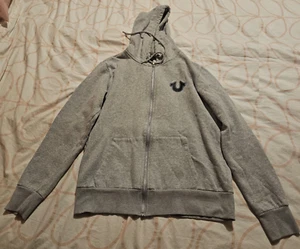 True Religion Full Zip Hoodie - L/G - Grey - Picture 1 of 6