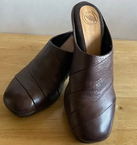 Nurture Damen-Pantoletten dunkelbraun bequem Leder Clogs Schuhgröße 8,5 Medium - Bild 1 von 15