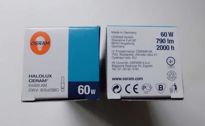 Osram Halolux Ceram 64469AM Glühbirne 60 W matt B15d - Bild 1 von 2