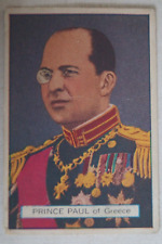 Notable Persons Vintage 1940 Australian Licorice Trade Card Prince Paul Greece
