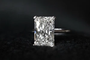 7.01 CT Radiant Cut Lab Grown CVD Diamond Ring, VS1, Color G, IGI Certified - Picture 1 of 4