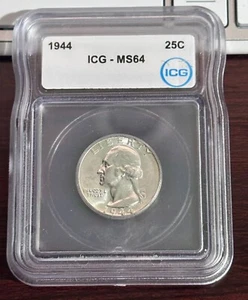 1944 25C ICG MS64 Washington Quarter - Picture 1 of 2