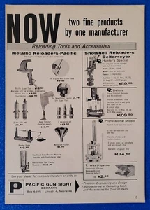 1960 PACIFIC GUN SIGHT COMPANY RELOADING TOOLS & ACCESSORIES ORIGINAL PRINT AD - Picture 1 of 1